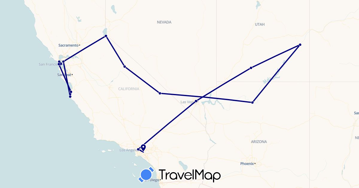 TravelMap itinerary: driving in Gabon, United States (Africa, North America)